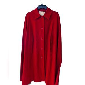 Vintage Pendleton Virgin Wool Red 50s 60s Button Down Cape